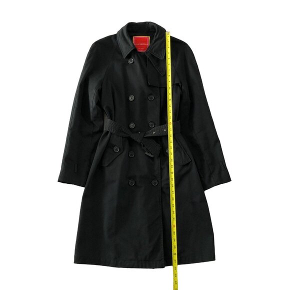 Isaac Mizrahi Target Trench Coat Womans Size S Black Double Breasted Rain Coat - Picture 2 of 16